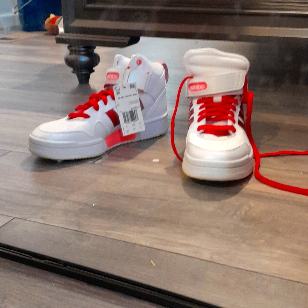 Red and white Adidas